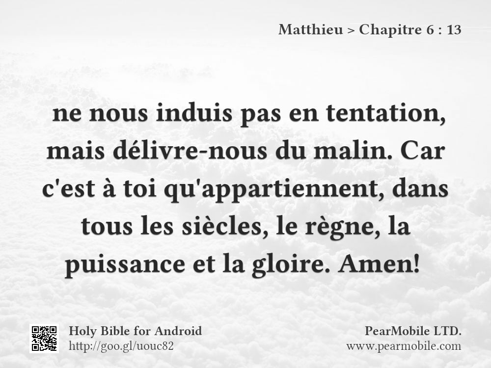 Matthieu, Chapitre 6:13